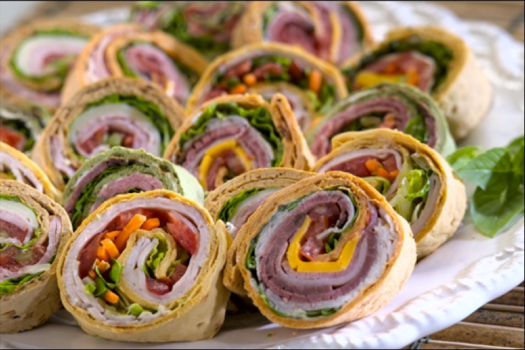 Wraps from a lunch catering event